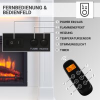 Elektrokamin BALDERIA Hikaru - Standkamin, Heizung 2000 W - Weiß