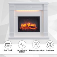 Elektrokamin BALDERIA Hikaru - Standkamin, Heizung 2000 W - Weiß