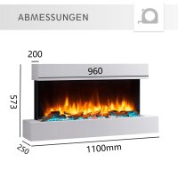 Elektrokamin BALDERIA Ignis - Wandkamin - weiss