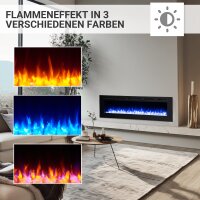 Elektrokamin BALDERIA Fiamma 68 - Einbaukamin, Heizung 2000W - Schwarz