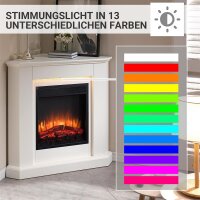 Elektrokamin BALDERIA Candela - Eckkamin, Heizung 2000 W - Weiß