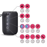 Bluetooth Soundbox BALDERIA Smart Fire - Kabelloser Lautsprecher mit Knistereffekt - Schwarz