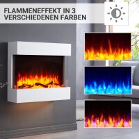 Elektrokamin BALDERIA Alva - Wandkamin, 2000 W - Weiß