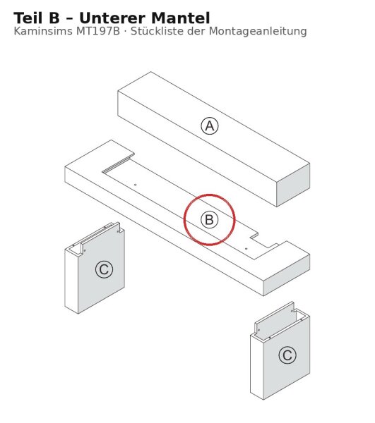 Unterer Mantel B zu Kaminsims MT197B