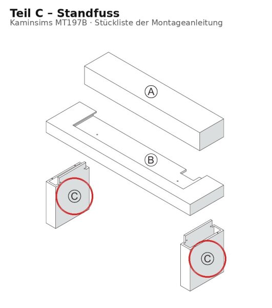 Standfuss C zu Kaminsims MT197B