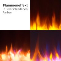 Elektro-Wandkamin BALDERIA Enjo – Heizung bis 2000 W, 3D-Flammeneffekt, weiss