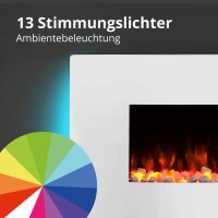 Elektro-Wandkamin BALDERIA Enjo – Heizung bis 2000 W, 3D-Flammeneffekt, weiss