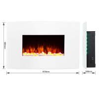Elektro-Wandkamin BALDERIA Enjo – Heizung bis 2000 W, 3D-Flammeneffekt, weiss