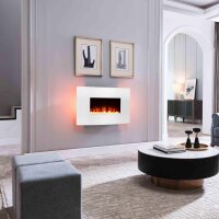 Elektro-Wandkamin BALDERIA Enjo – Heizung bis 2000 W, 3D-Flammeneffekt, weiss