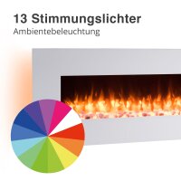 Elektrokamin BALDERIA Yoash - Wandkamin, Heizung 2000 W - Weiß