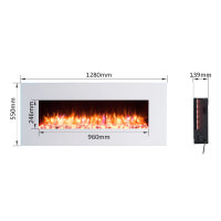 Elektrokamin BALDERIA Yoash - Wandkamin, Heizung 2000 W - Weiß