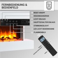 Elektrokamin BALDERIA Aieda - Standkamin, Heizung 2000 W - Weiß