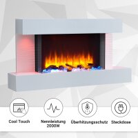 Elektrokamin BALDERIA Aieda - Standkamin, Heizung 2000 W - Weiß