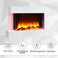 Elektrokamin BALDERIA Aidan, Elektro-Wandkamin, 2000W - Weiss