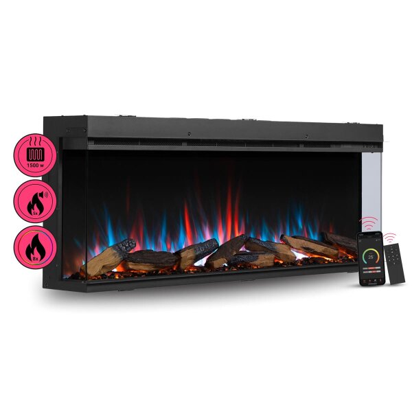 Elektrokamin BALDERIA Athena smart 52 - Einbaukamin - Schwarz