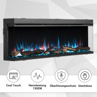 Elektrokamin Einbaukamin BALDERIA Athena 60 – Heizung bis 1500 W, schwarz