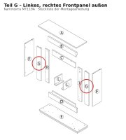 Linkes, rechtes Frontpanel außen G zu Kaminsims...