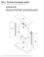 Right outer front panel J for Fireplace Mantel MT222A...