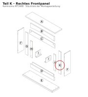 Rechtes Frontpanel K zu Kaminsims MT160B neue Version