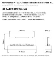 Kaminsims MT197C betonoptik (kombinierbar mit EF197A)