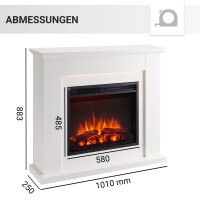 Elektrokamin BALDERIA Hektor - Standkamin, Heizung 2000 W - Weiß