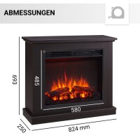 BALDERIA Phanos (dunkle Eiche) | Elektro-Standkamin