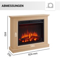 BALDERIA Phanos (helle Eiche) | Elektro-Standkamin