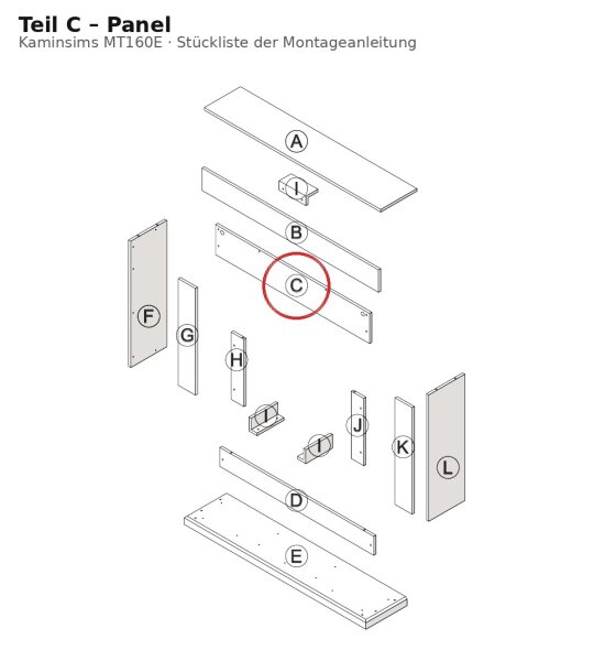 Panel C zu Kaminsims MT160E