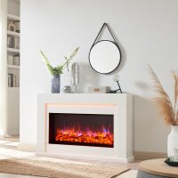Elektrokamin BALDERIA Castor - Standkamin mit Heizung 2000 W - Weiß