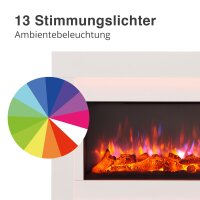 Elektrokamin BALDERIA Castor - Standkamin mit Heizung 2000 W - Weiß