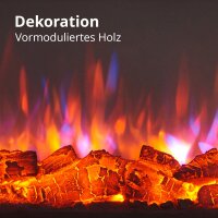 Elektrokamin BALDERIA Castor - Standkamin mit Heizung 2000 W - Weiß