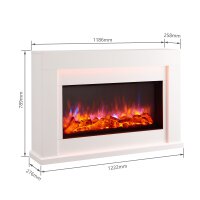 Elektrokamin BALDERIA Castor - Standkamin mit Heizung 2000 W - Weiß