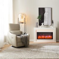 Elektrokamin BALDERIA Castor - Standkamin mit Heizung 2000 W - Weiß