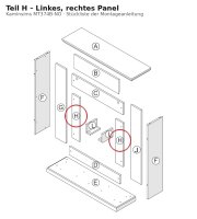 Linkes, rechtes Panel H zu Kaminsims MT374B-NO helle Eiche