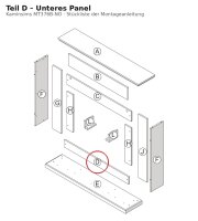 Unteres Panel D zu Kaminsims MT376B-NO helle Eiche