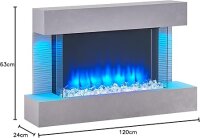 Elektrokamin BALDERIA Aieda - Wandkamin, Heizung 2000 W - Betonoptik