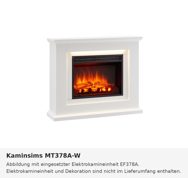 Fireplace mantel MT378A white (compatible with EF378A)