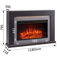 Elektrokamin Standkamin BALDERIA Xenia – Heizung bis 2000 W, dunkle Eiche