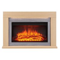 Elektrokamin Standkamin BALDERIA Xenia – Heizung bis 2000 W, helle Eiche