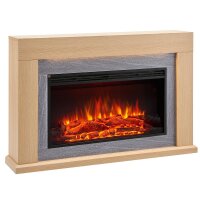 BALDERIA Xerxes electric fireplace - freestanding fireplace, 2000W heating - light oak