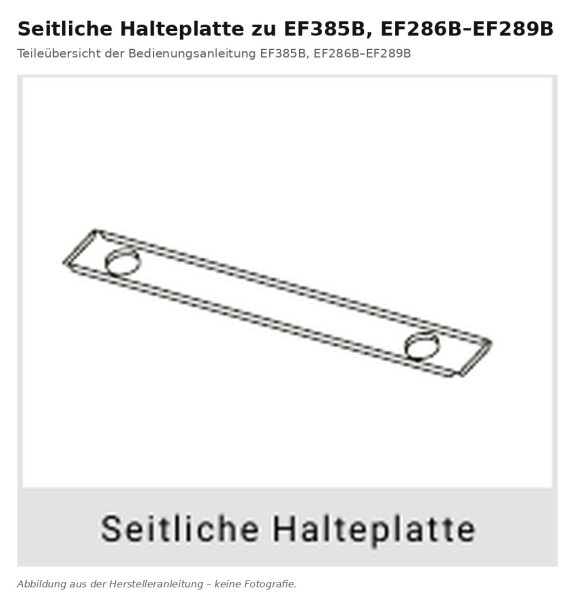 Lateral holding plate for EF385B-286-289B
