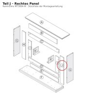 Rechtes Panel J zu Kaminsims MT380A-W weiss
