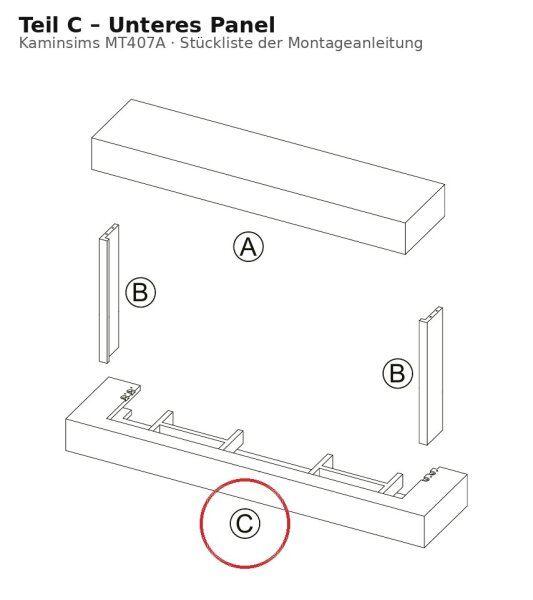 Lower Panel C for Mantelpiece MT407A