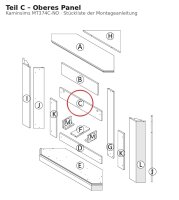 Oberes Panel C zu Kaminsims MT374C-NO helle Eiche
