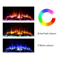 Elektrokamin BALDERIA Costas - Einbaukamin, 2000W - Schwarz