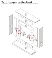 Linkes, rechts Panel H zu Kaminsims MT321B-GR grau