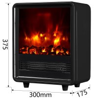 Elektrokamin BALDERIA George - Elektrischer Kaminofen, 2000W - Schwarz