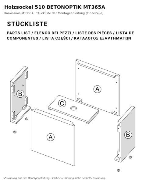 Wooden base 510 concrete look MT365A