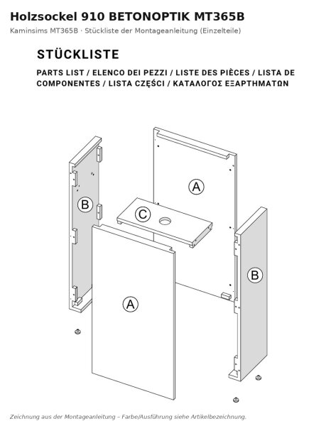 Wooden base 910 concrete look MT365B