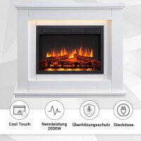 Elektrokamin Standkamin BALDERIA Baldur – Heizung bis 2000 W, weiss